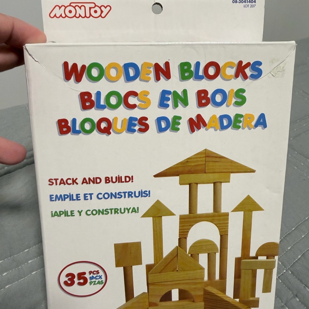 Wooden Building Blocks Set - Natural Wood